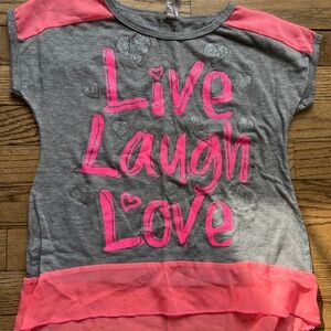Gray and Pink Kids Shirt with Heart Design